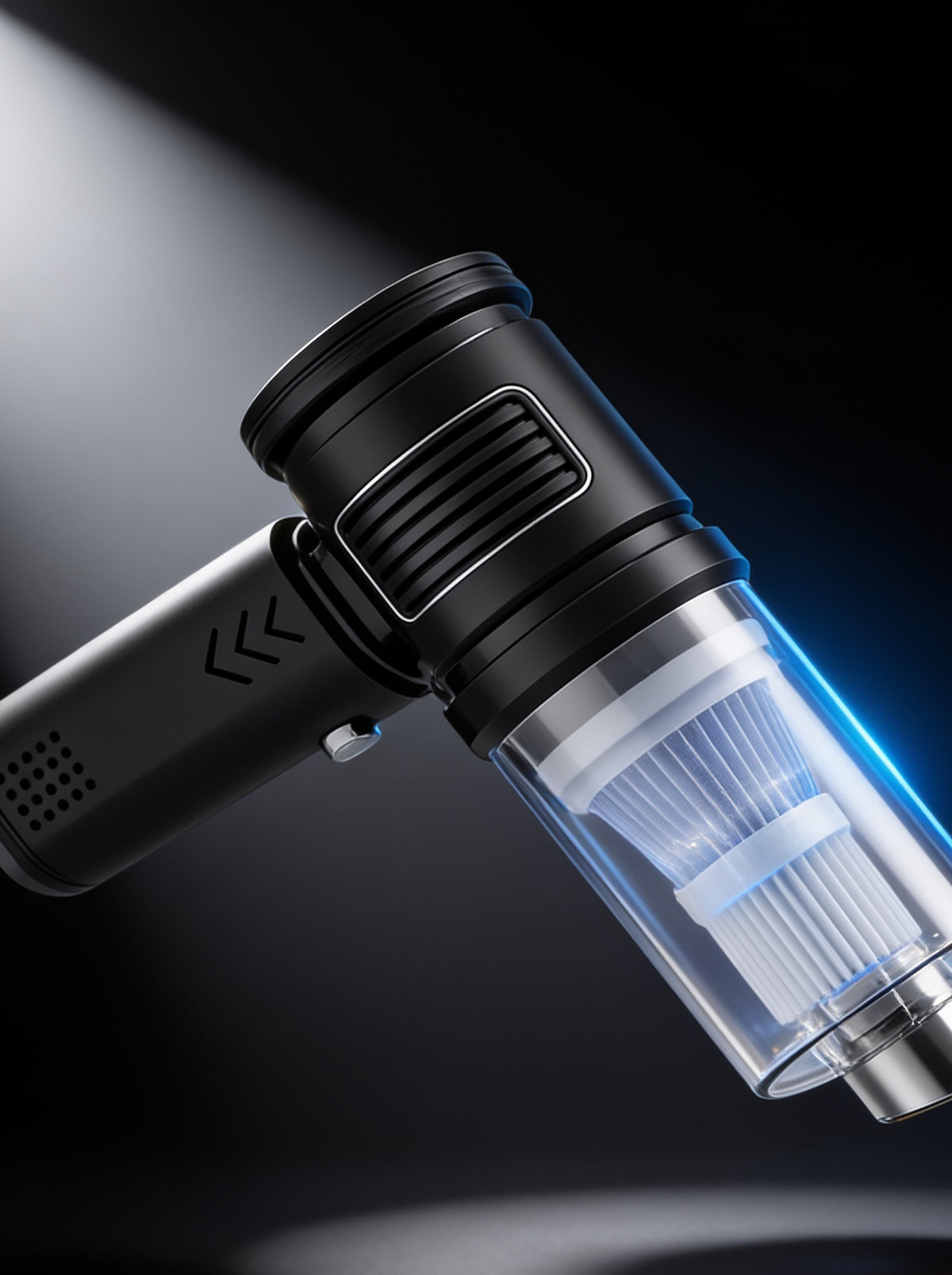 Wireless Handheld USB-C Vacuum Cleaner on a dark background
